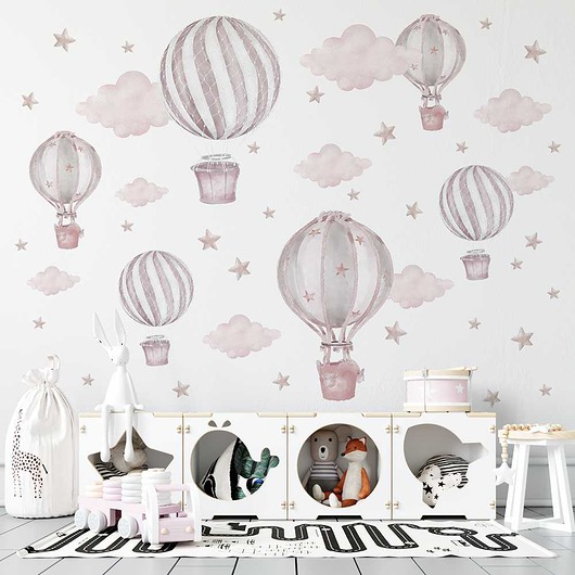 naklejki ścienne do pokoju dziecka RÓŻOWE BALONY NAKLEJKI NA ścianę