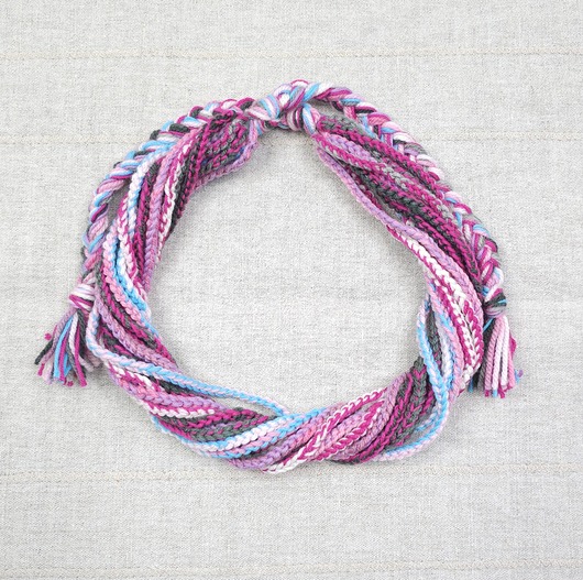 kolie 5914 Naszyjnik handmade w odcieniach różu i fioletu