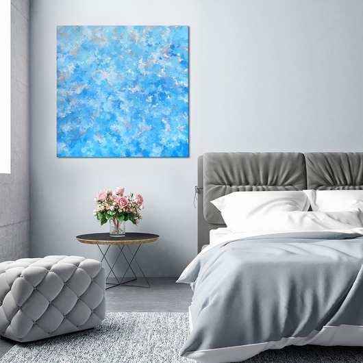 obrazy Błękitny obraz abstrakcyjny "Dreaming" 70x70 cm