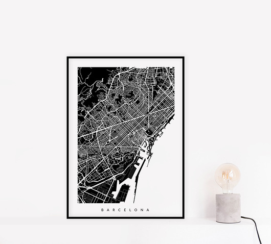 EKSPRES - Barcelona - mapa miasta PLAKATY GEOMETRYCZNE