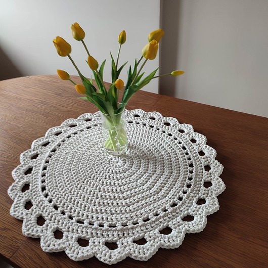 podkładki do kuchni Podkładka okrągła ze sznurka bawełnianego 75cm