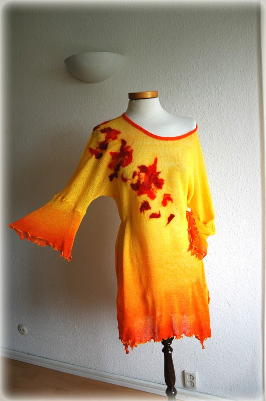 Summer tunic malowane lnem