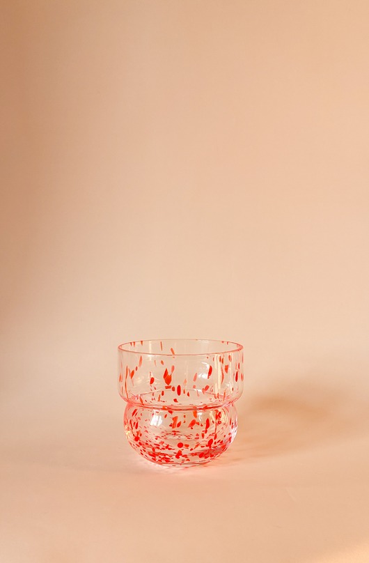 szklanki i kieliszki Zestaw Szklanek  RUNO - 2 SZTUKI (czerwone ciapki) 220ml