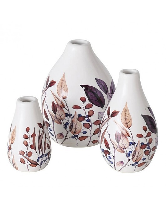 wazony Wazon z Kamionki 3 szt. Komplet Wazonów Foglie