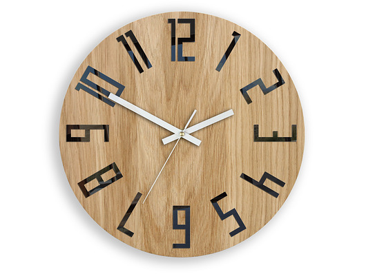 Zegar ścienny Dąb Slim Black_White 33,5 cm ModernClock