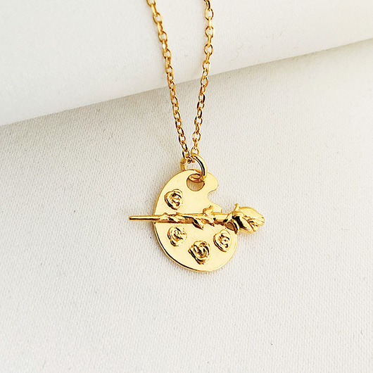 złote naszyjniki Naszyjnik z paletą malarską, złota paleta Frida