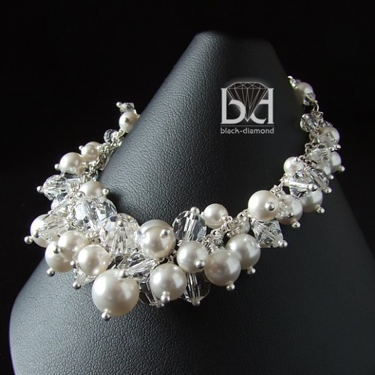 Gronkowa Bransoletka kryształ Swarovski Black Diamond