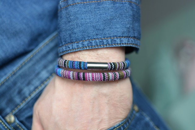 biżuteria męska Bransoletka MĘSKA BOHO ETNUM DUO SATIN STEEL
