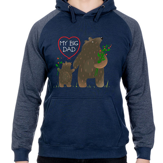 bluza męska dwukolorowa. misie - my big dad Love Life and Forest