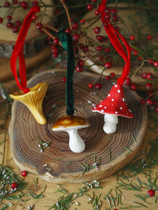 ozdoby choinkowe Zestaw grzybków na choinkę