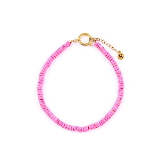bransoletki - inne Bransoletka na nogę Pink - Różowy