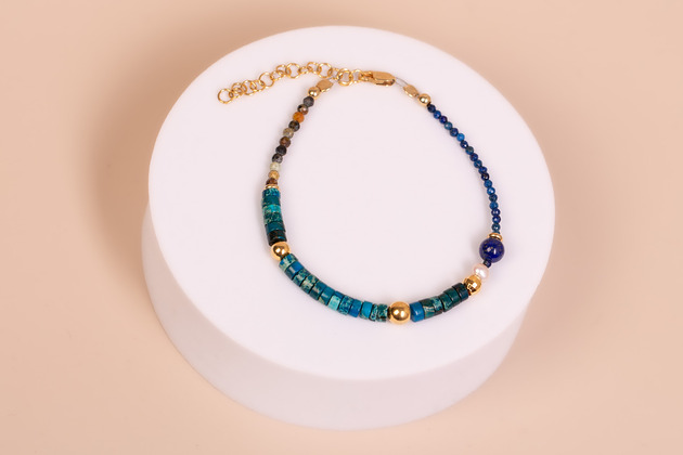 bransoletki - inne Bransoletka Jaspis, Lapis lazuli, Turmalin