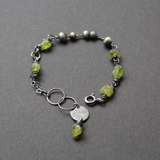 bransoletki z kamieni naturalnych Unikatowa bransoletka z oliwinami vol. I