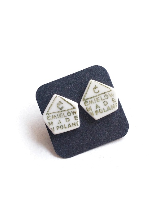 Kolczyki ceramiczne Ćmielów biżuteria z talerzy
