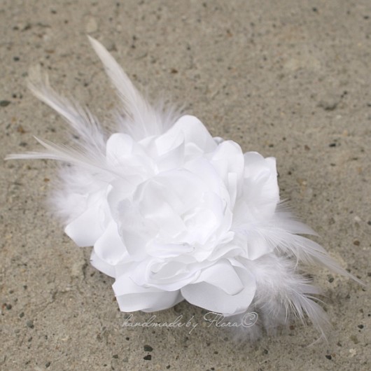 CRISPY WHITE kwiat do włosów FloraArt