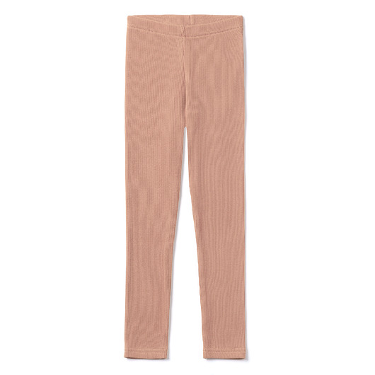 legginsy i getry dla dziewczynki Legginsy dziecięce prążek beż