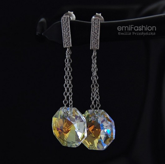 kryształ Swarovski Octagon Crystal AB w Cyrkoniach MAREMI Jewelry