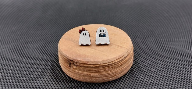 kolczyki drewniane Kolczyki drewniane asymetryczne DUSZKI