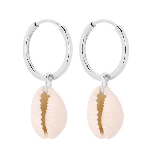 kolczyki pozłacane Srebrne kolczyki koła z muszelkami