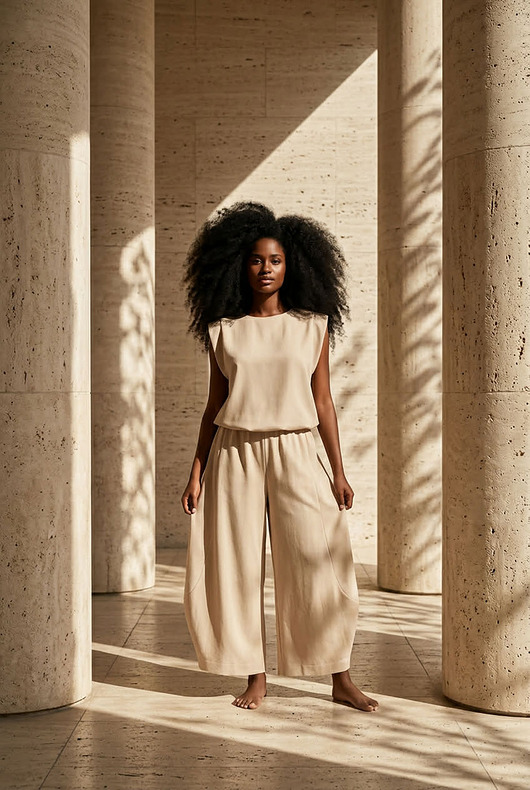 komplety damskie Komplet set Carmauii beż jedwab