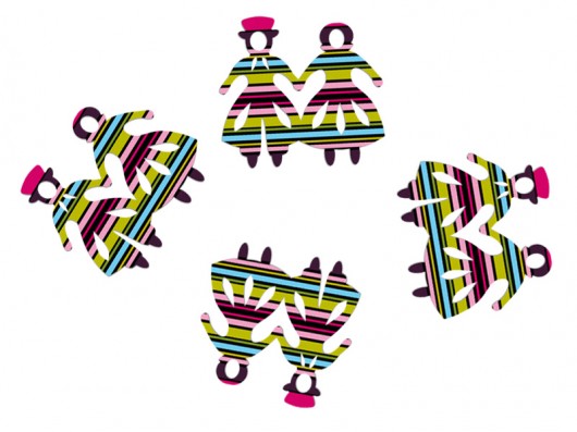 4x roztańczone podkładki w stylu folk AT design