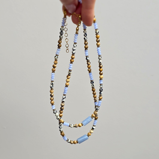 chokery Naszyjnik choker angelit, jaspis i hematyt
