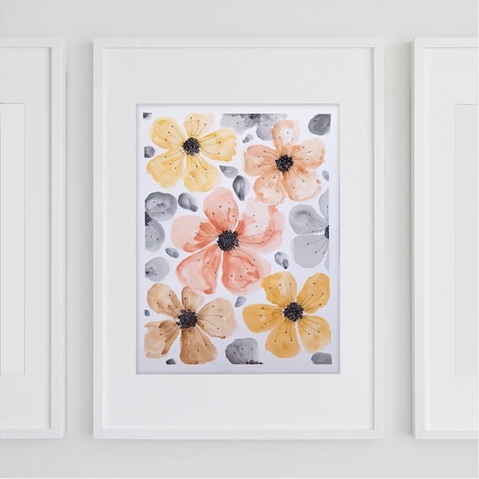 obrazy Oryginalna akwarela. Beżowe kwiaty 30x40cm