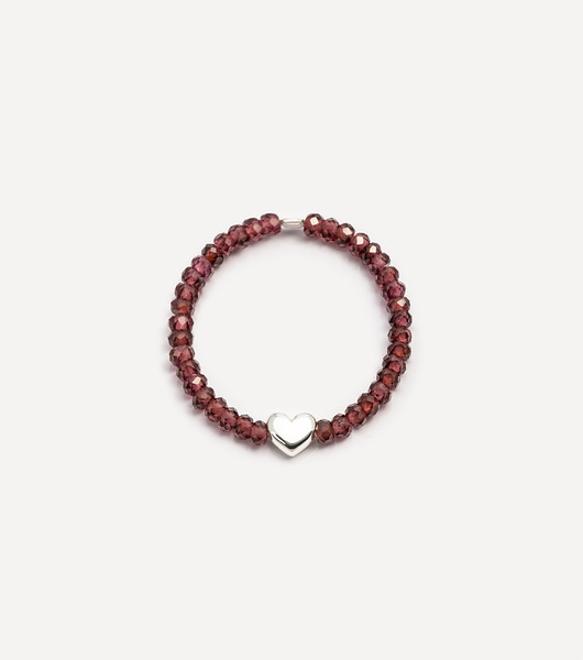 pierścionki elastyczne Pierścionek z granatami i srebrnym serduszkiem Wild Hearts