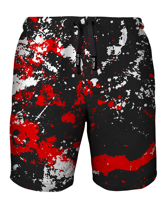 spodnie męskie Shorty Kąpielowe Męskie DR.CROW Marble Black Red