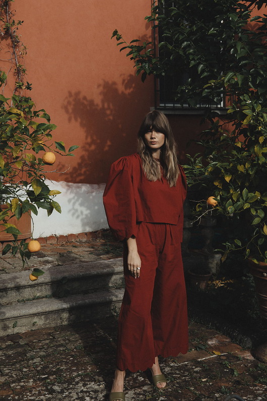 spodnie materiałowe damskie Spodnie veronica rosso