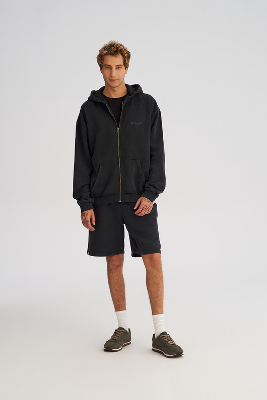 szorty damskie Szorty męskie z efektem lekkiego sprania czarne