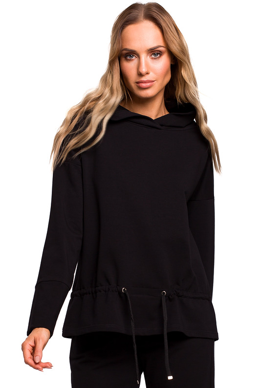 Bluza ze sznurkiem-czarna(M-449) MOE