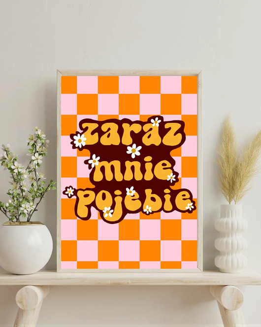 grafiki i ilustracje Zaraz mnie po*ebie (pomarańczowy) - Zabwany plakat z przekleństwem