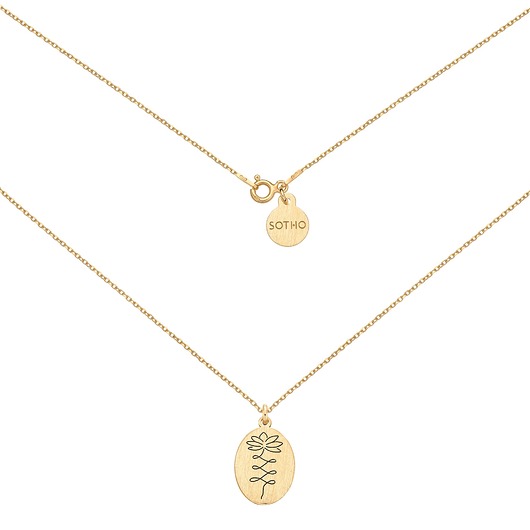 złote naszyjniki Złoty medalion z kwiatem lotosu