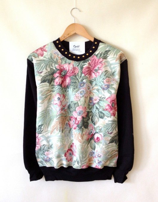 Bluza w botaniczne kwiaty - unikat  Yeah Bunny S deleted_12136308
