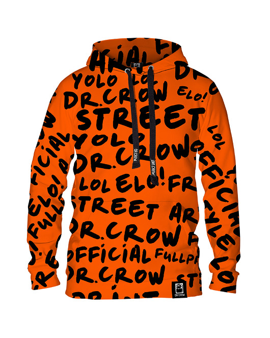bluzy męskie Męska Bluza z kapturem DR.CROW Dr Crow Orange