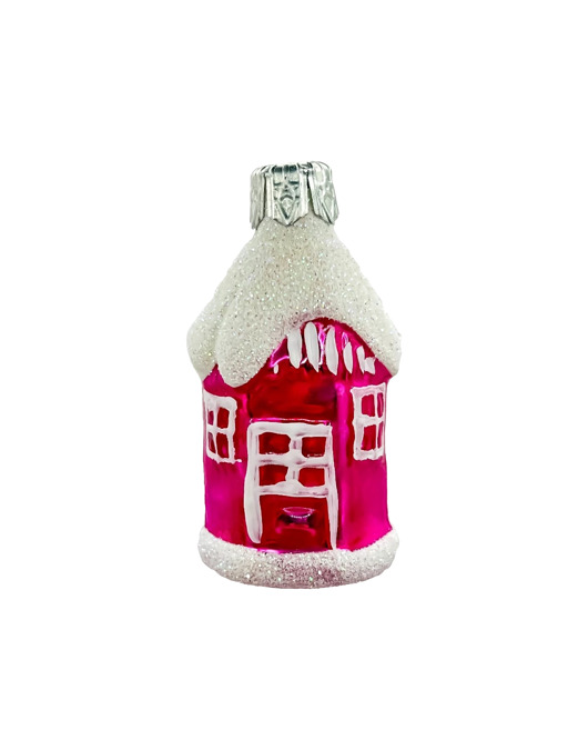 ozdoby choinkowe Bombka choinkowa: Domek PRL z lat '80: różowy