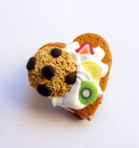 Serce ciastko broszka Lemon Lovely