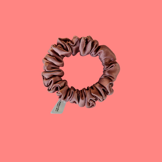 gumki do włosów Gumka jedwabna, scrunchie, gumka do włosów, gumka satynowa różowy beż MINI