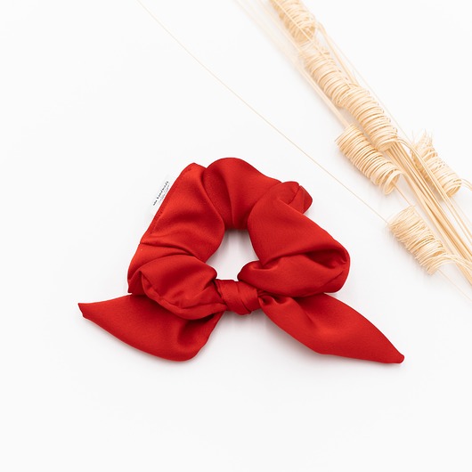 gumki do włosów Scrunchie/frotka Satyna czerwona
