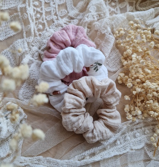 gumki do włosów Zestaw 3 scrunchie