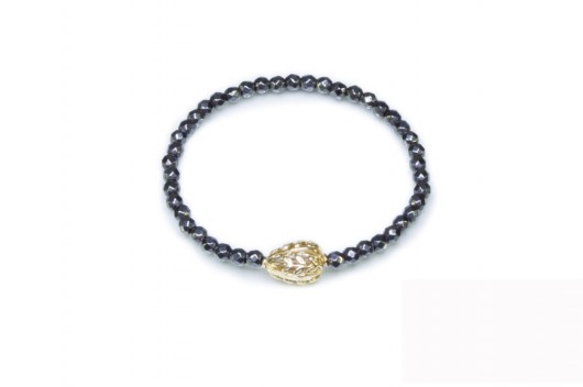 Maguri Hematyt ciemno szary z ażurową kropelką  Maguri Jewellery