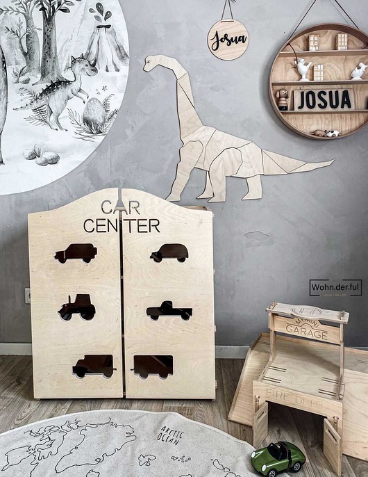 klocki i zabawki drewniane Szafka CAR CENTER