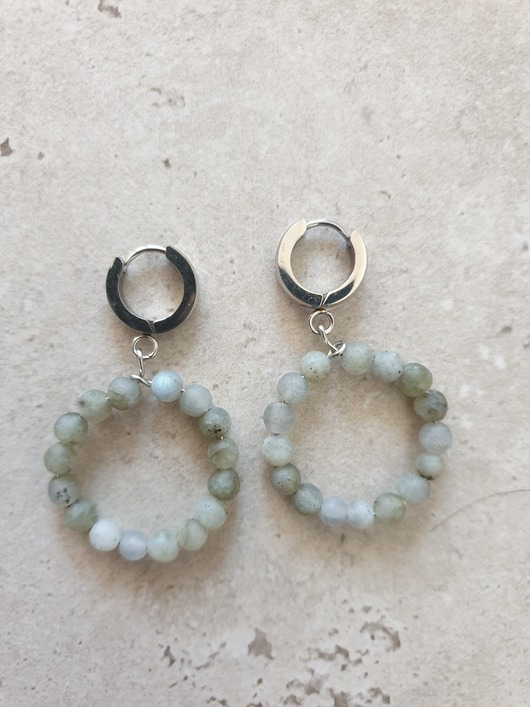 kolczyki z kamieniami Kolczyki DONUTS labradoryt