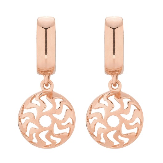 kolczyki pozłacane Kolczyki z różowego złota z medalionami