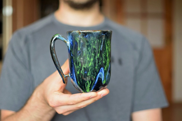 Kubek Ceramiczny Zielona Głębia 325 ml Ceramika Ciepliki