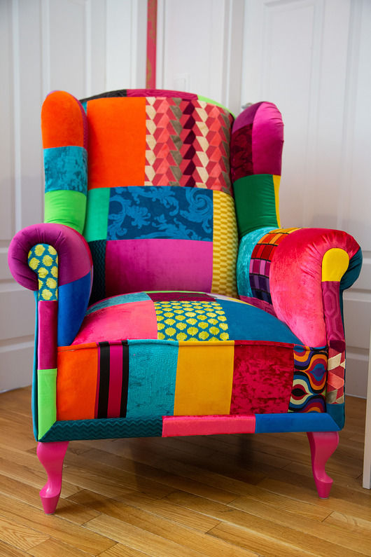 fotele Fotel Uszak Patchwork