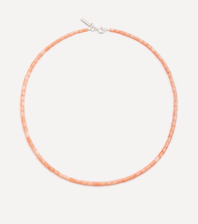 chokery Choker srebrny z koralem różowym Limonata