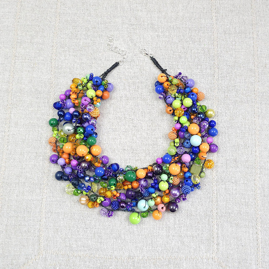 kolie 7002  Bogaty Naszyjnik Kaskadowy