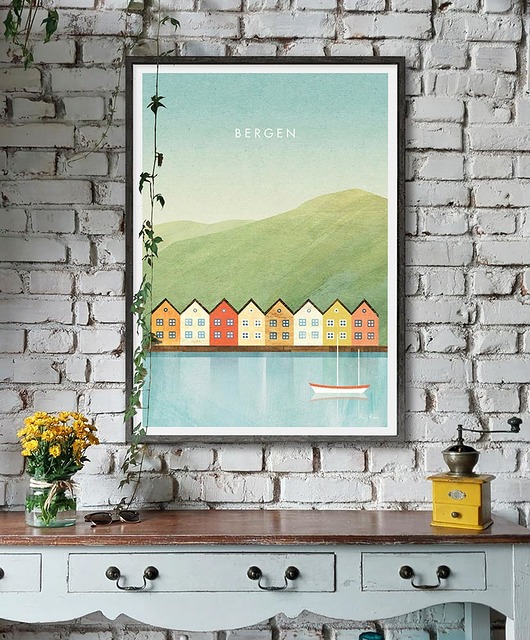 plakaty Bergen - Norwegia  - plakat fine art